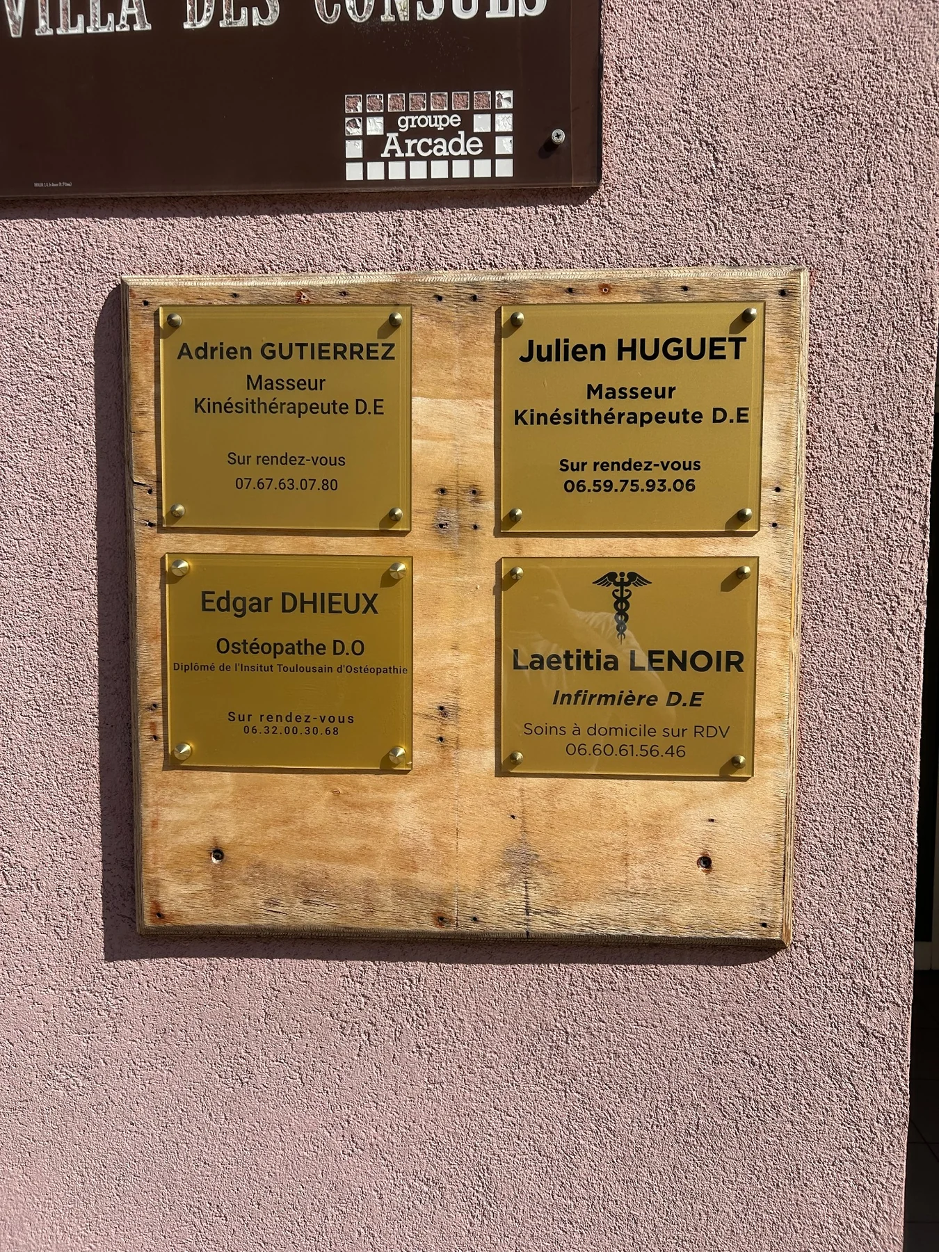 Plaque professionnelle Edgar Dhieux Ostéopathe D.O.